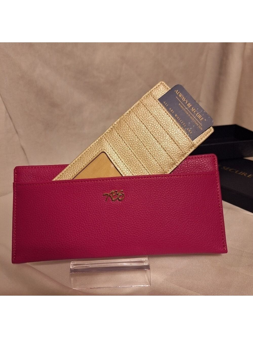 ABS RFID Safe Pink wallet with removable card case New in Box
